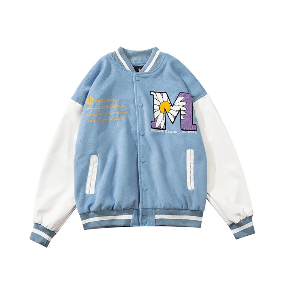 Hip Hop Patchwork Baseball Jackets Mens 