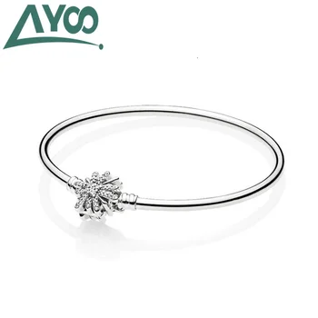 

AYOO 100% 925 Sterling Silver New Bright Firework Bracelet Simple Female Jewelry Recommended Gift