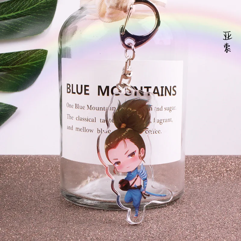 Cute Cartoon League Of New Legends Game Keychain Lol Acrtlic Figure Annie Ezreal Teemo Key Chain Charm Bag Pendant Gift | Украшения и