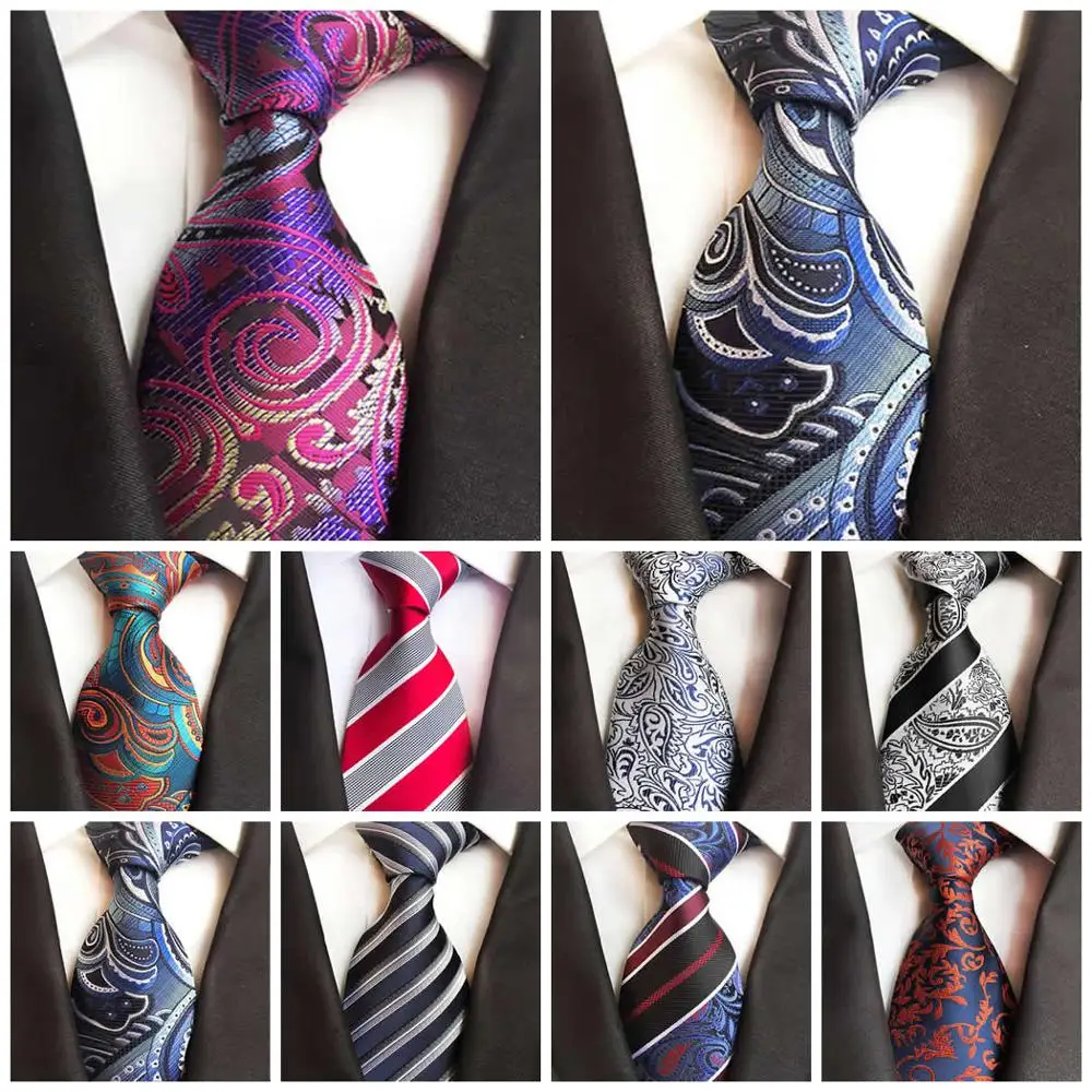 Novelty Men's Ties Classic Striped Paisley Neckties 100 Silk 8cm Ties