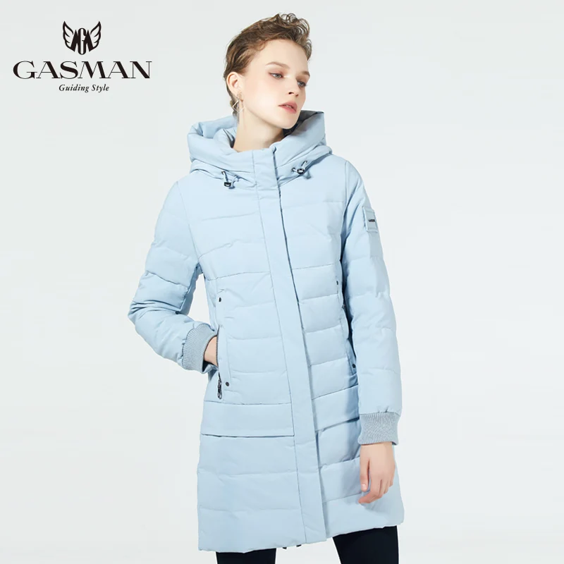 418 light blue GASMAN пуховик куртка зимняя женская теплая парка с капюшоном пальто Высокого качества Женская новая зимняя коллекция ветрозащитная куртка - Цвет: 418 light blue