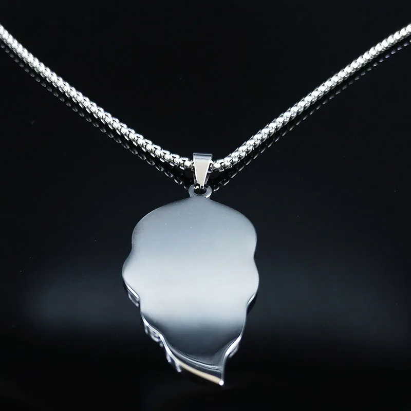 Ожерелье с цепочкой из нержавеющей стали в форме листа для женщин серебряного цвета ожерелья подвески ювелирные изделия acero inoxidable joyeria mujer N19449