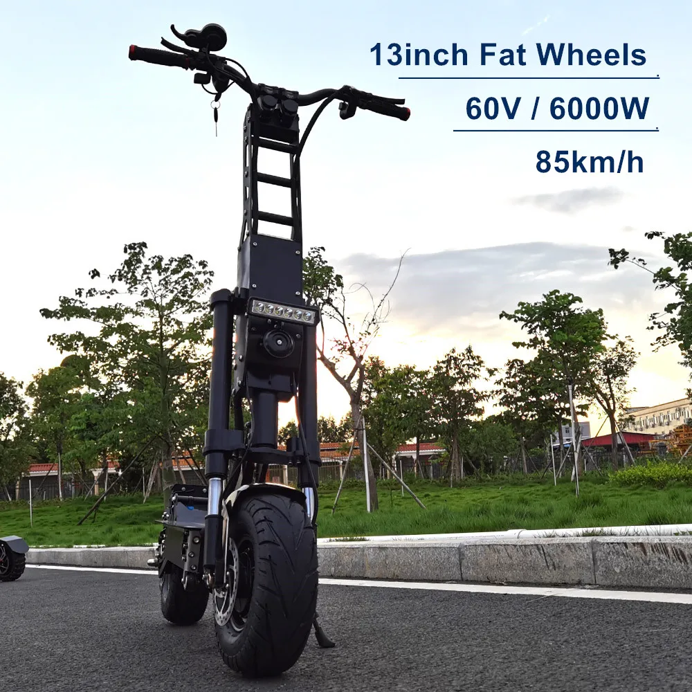 US $2.579.19 FLJ K6 13inch Wheels E Scooter with 6000W60V 85kmh 90120kms range Dual Engine Fat tire Electric Scooter