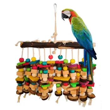 

Parrot Interactive Chew Tastic Rack of Shredded Fun Colorful Wooden Block Towel