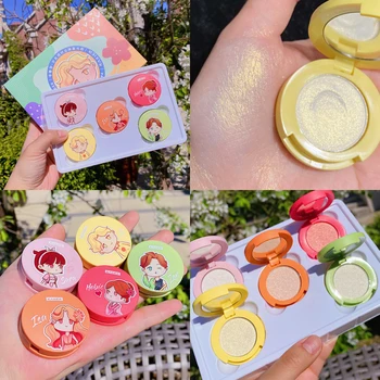 

5PCS/SET Bronzer Highlighter Palette Makeup Face Blusher Contour Powder Blush iluminador Makeup Highlight Cheek Blusher Cosmetic