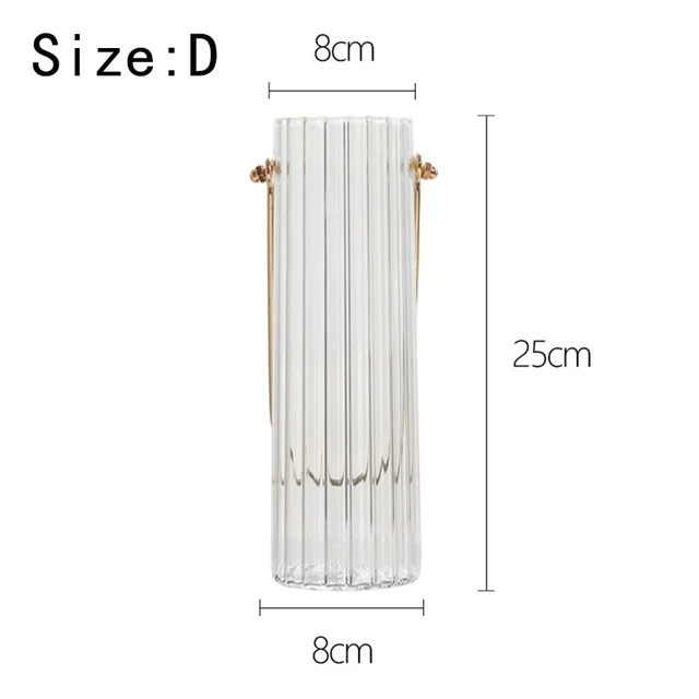 Large Glass Vases Plant Bottle Tabletop Chinese Vase Flower Crystal Nordic Decoration Living Room Flower Modern Home Decorative D