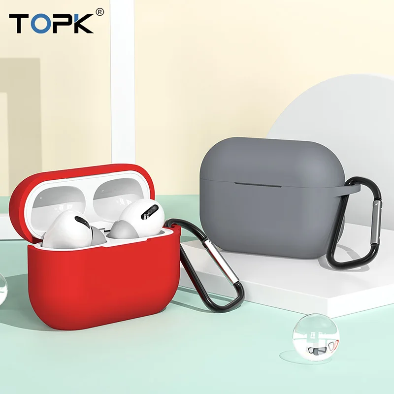 TOPK для Apple Airpods Pro Чехол Силиконовый защитный Bluetooth наушники Мягкий силиконовый