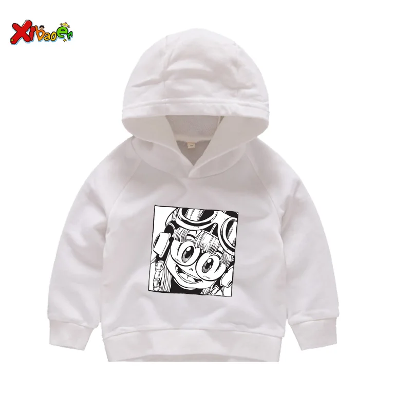 Толстовки с капюшоном для маленьких девочек модная футболка arale, свитер г. Новая милая детская одежда с длинными рукавами на зиму, весну и осень, размер 4 t
