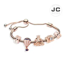 JC модный шарм 925 пробы серебряный DIY браслет горячий воздух подвеска в виде шара, мужской женский браслет Женские аксессуары ювелирные изделия подарок