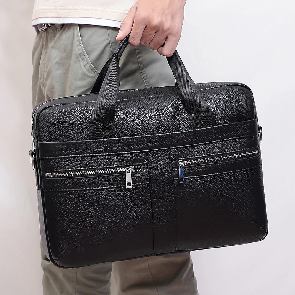 JOYIR Genuine Leather Men\'s Briefcase Male 15.6\