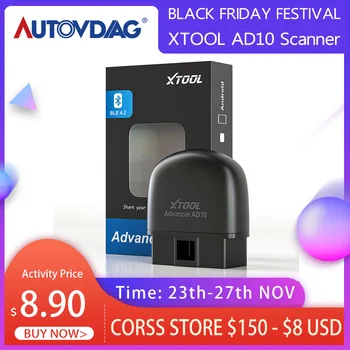 

AD10 OBD2 Diagnostic Scanner XTOOL EOBD Bluetooth ELM327 Code Reader Work with Android/Windows With HUD Head Up Display