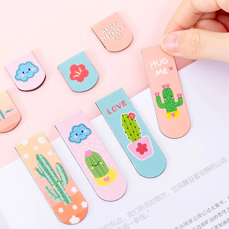 Милый мультяшный металлический Закладка магнит для девочек Kawaii книги маркер