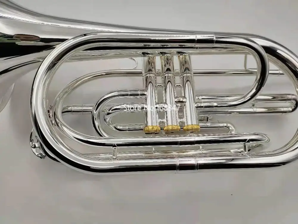 High Quality Marching Baritone Bb Tune Sliver Plated Professional Musical Instrument With Case
