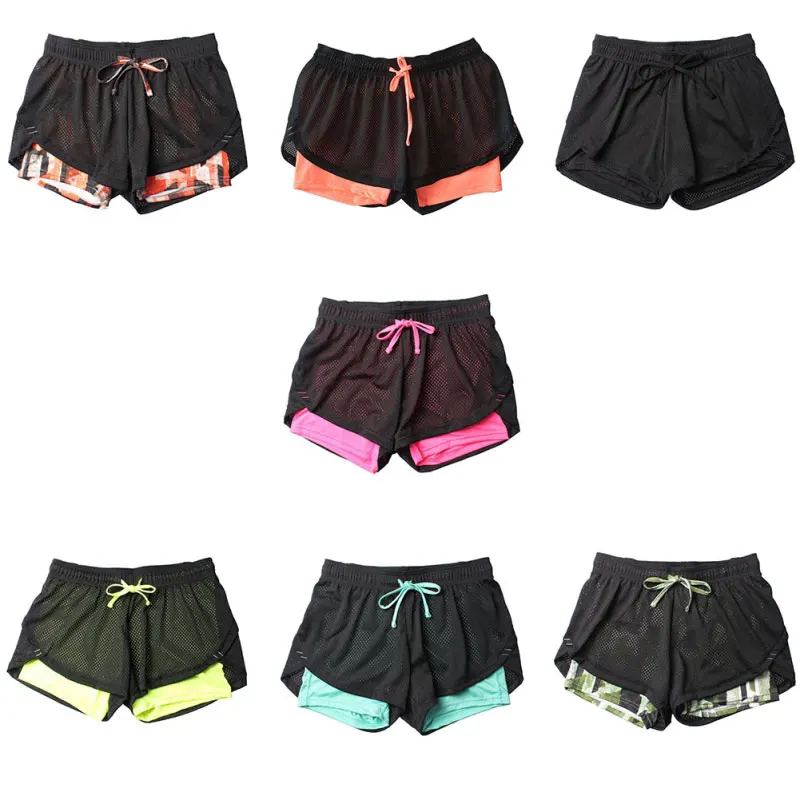 2020 nova mulher algodão shorts dupla camada