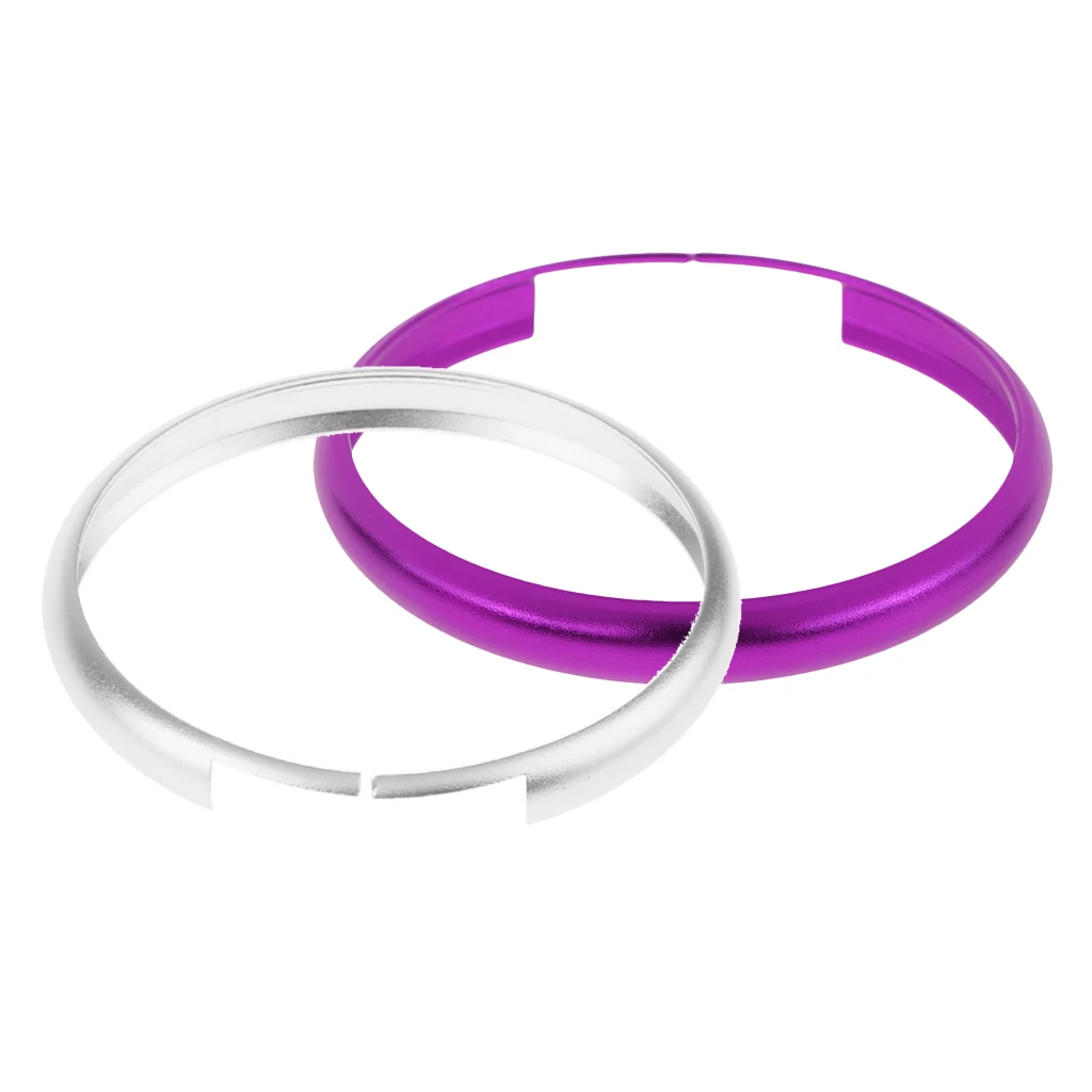 High quality SET OF 2 Sliver/Purple Alumnium Smart Key Fob Ring Rim Trim Cover Replacement For Mini Cooper