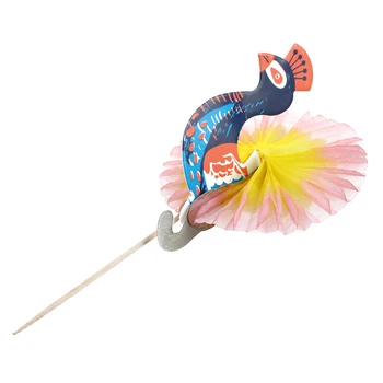 

50pcs Colorful Peacock-Pattern Cocktail Drink Fruit Cake Sticks