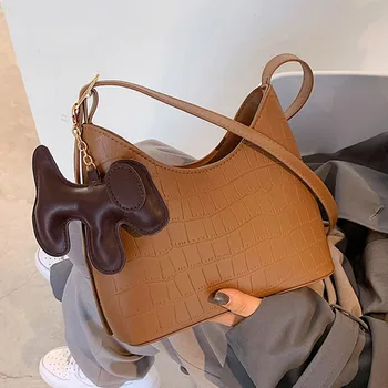

Stone Pattern Autumn 2020 New Fashion One Shoulder Women's Bag Solid Color Crossbody Bucket Package Phone Pack C183