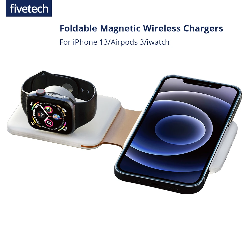 apple wireless charger Magnetic Wireless Charger For iPhone 13 Pro 11 Samsung Xiaomi Chargers for Apple Watch Airpod 3 in 1 Foldable Charging Pad wireless car charger