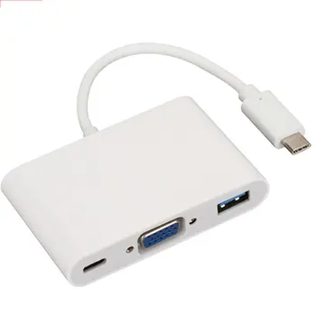

USB 3.1 Type C To VGA+ USB3.0+ Type C Charging 3 In 1 Adapter Multiport Adapter Converter High Definition For PC