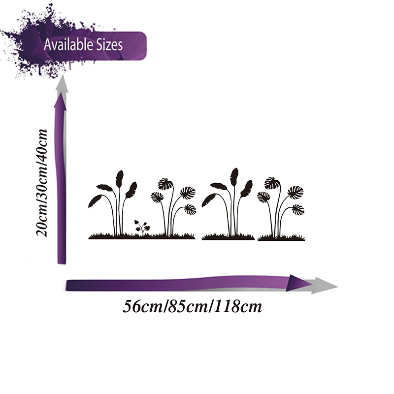 Large  Boho Palm Leaf Nature Wall Sticker Bedroom Kitchen Banana Leaf Palm and Monstera Leaves Wall Decal Kids Room Vinyl (1)