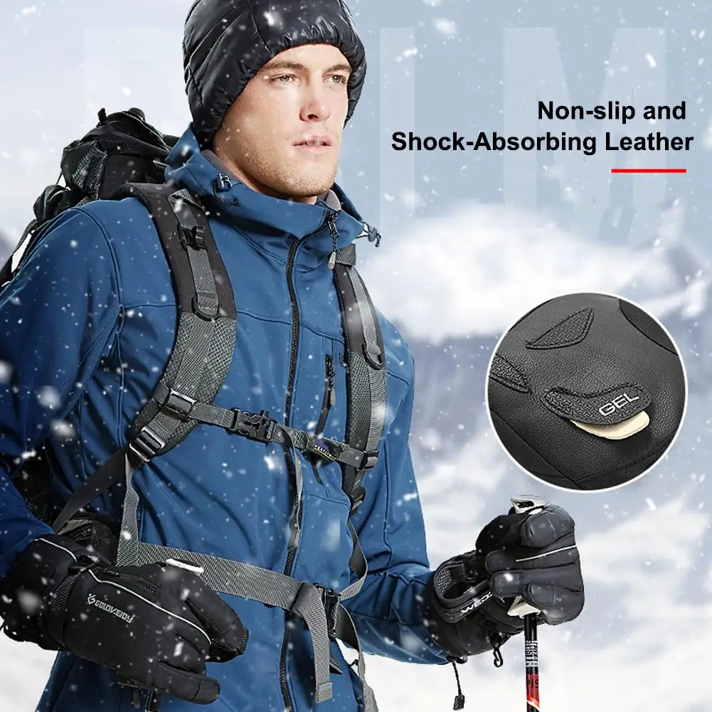 

Winter Motorcycle Warm Gloves Windproof & Waterproof Night Reflective Mittens Touch Screen Gloves For Cycling Skiing Camping