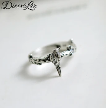 

Simple Style 925 Sterling Silver Bird Rings for Women Men Jewelry Big Open Rings bague femme