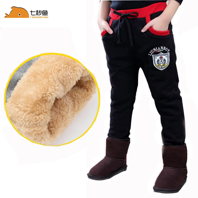 Baratos Polainas de invierno de terciopelo cálido de alta calidad para niños pantalones de moda de cintura elástica niños pantalones niños polainas de invierno
