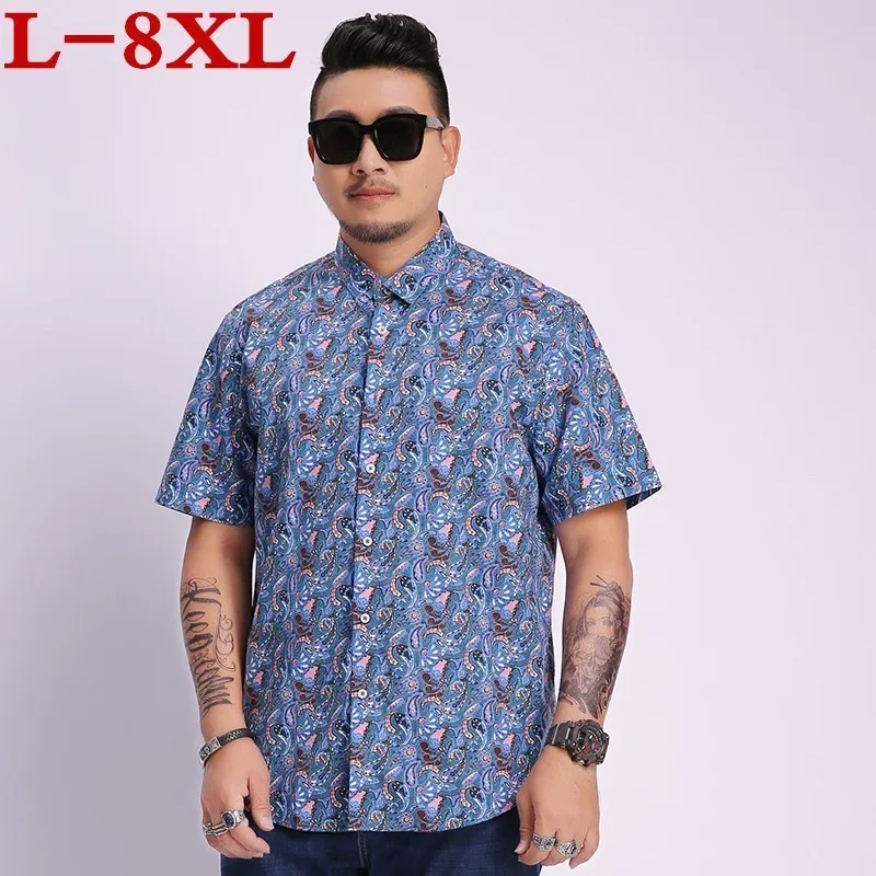 Новая брендовая мужская льняная рубашка размера плюс 8XL приталенная Мужская