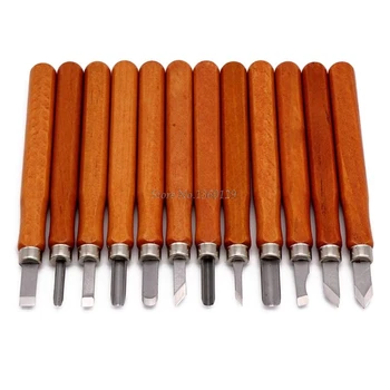 

12pcs Wood Carving Chisel Knife Carpentry Cutters Engraving Sculpture Woodworking Hand Tools Set Dropship