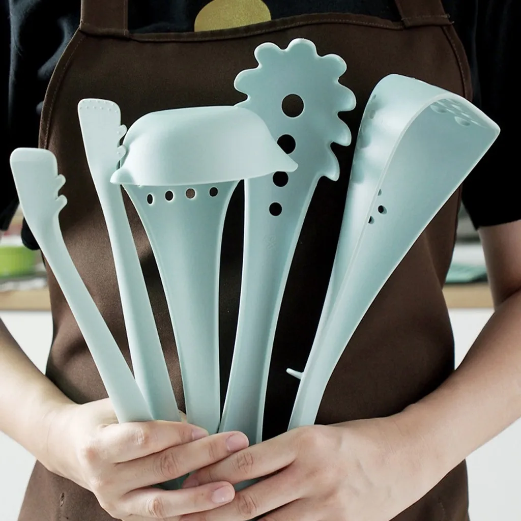 

4 Pieces Nylon Kitchen Utensil Nonstick Utensils Cooking Tool Spoon Soup Ladle Turner Spatula Tong Cookware Baking Gadget