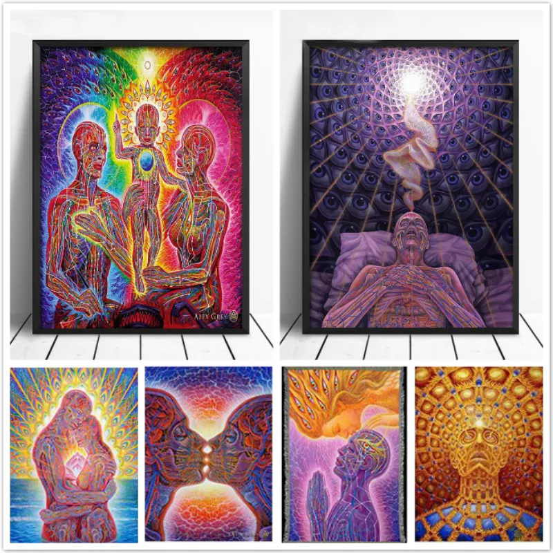 Настенное искусство Alex Grey Oversoul трипси психоделический абстрактный постер