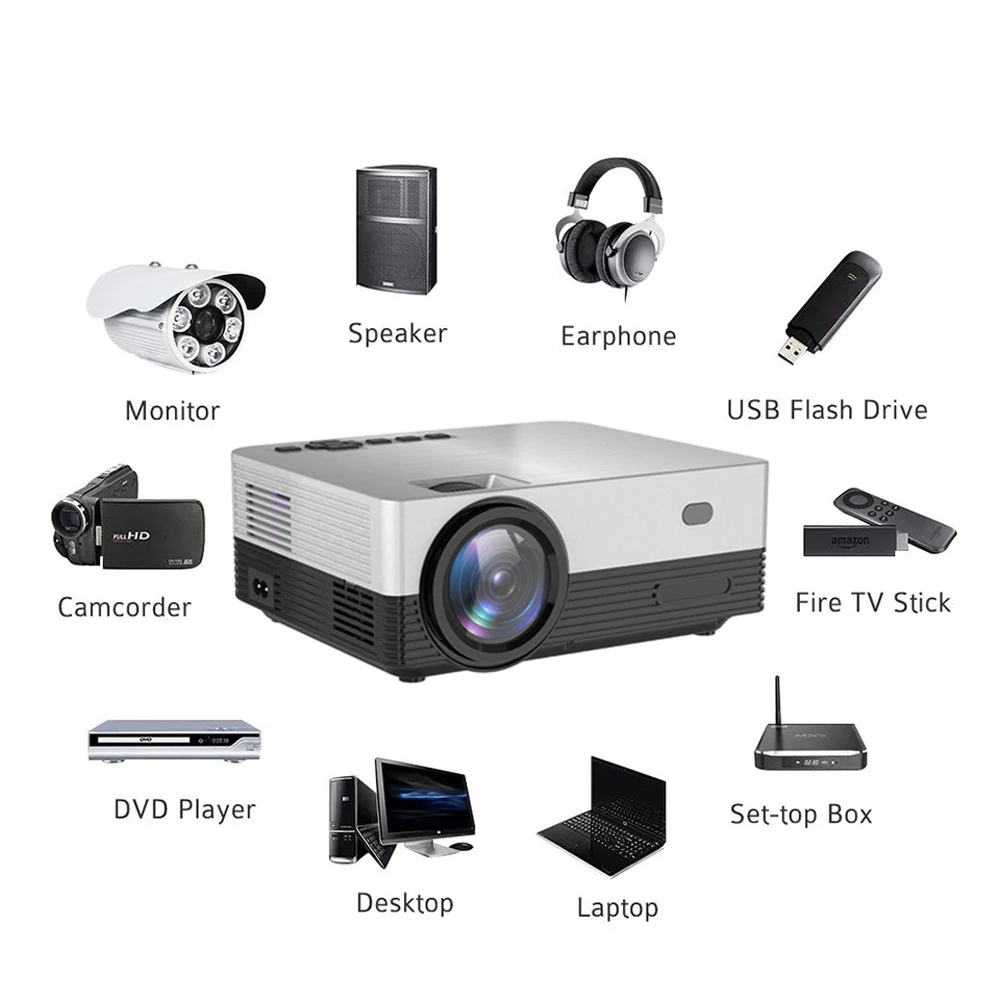 VCHIP Q6 4K Projector Protable projector mini  Proyector For Home Theater 1080P WiFi Portable Media Player Christmas gift rca projector