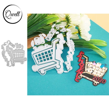 

QWELL Shopping Cart Toilet Paper Metal Cutting Dies Stencil DIY Scrapbooking Album Crafts Paper Cards Making Template 2020 New