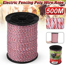 500 м рулон трос для электрического ограждения красный, белый Polywire с Сталь Поли веревка для лошадей ограждение для животных Ультра низкое сопротивление провода 500 м рулон трос для электрического ограждения красный, белый Polywire с Сталь Поли веревка для лошадей ограждение для животных Ультра низкое сопротивление провода