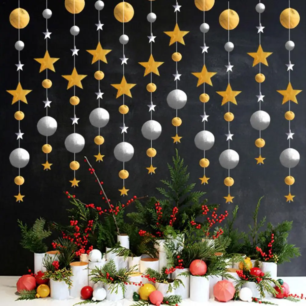 4 м рождественские украшения для дома Мерцающая звезда снежинка из бумаги гирлянды кулон год Декор Noel Navidad украшения Kerst - Цвет: 03