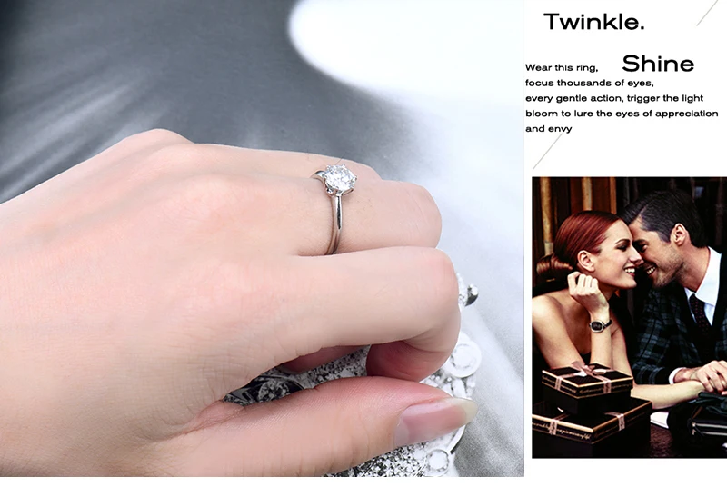 LOVERJEWELRY для женщин классический стиль обручение Свадьба 1ct 2ct кольца с муассанитом 14 к белое золото для женщин подарок на день рождения ювелирные изделия