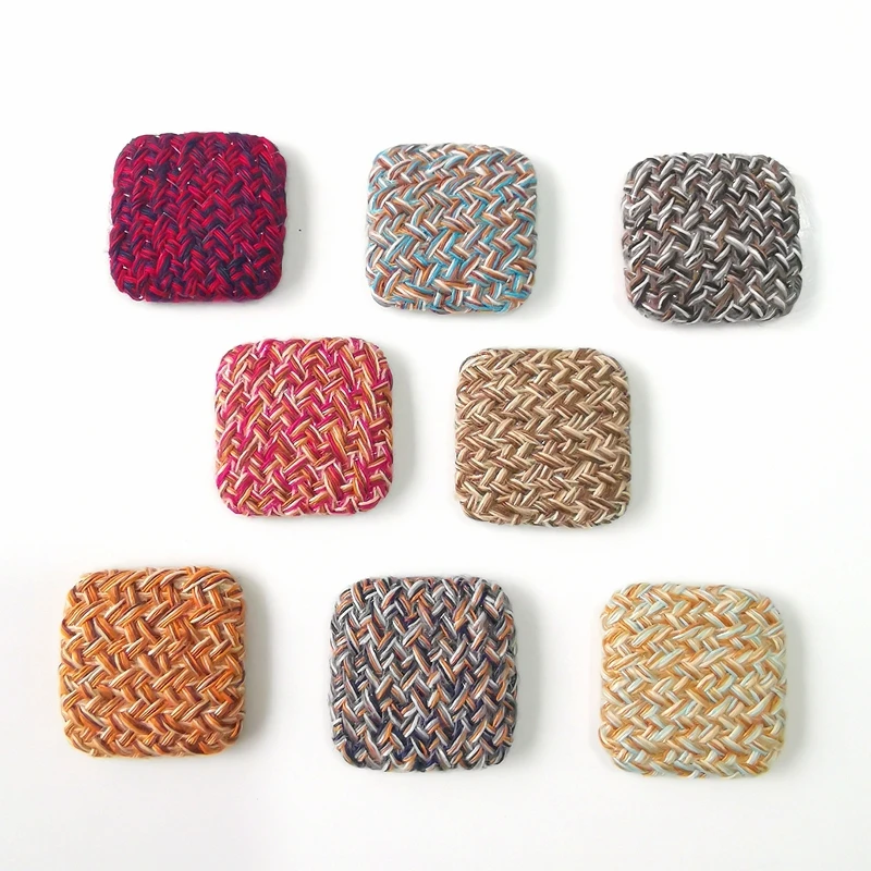 

Japan and South Korea popular Vintage colored wool yarn Square earring diy accessories Earring Accessories handmade 10pcs