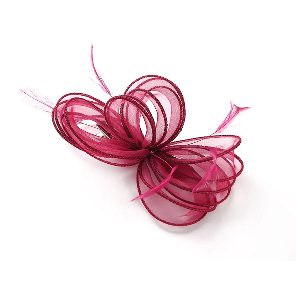 Fascinator Red Headwear For Women Elegant Hair Accessories For