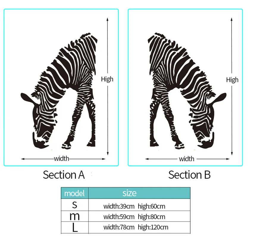 Зеркальная настенная 3d наклейка Зебра для гостиной входа дивана фона телевизора
