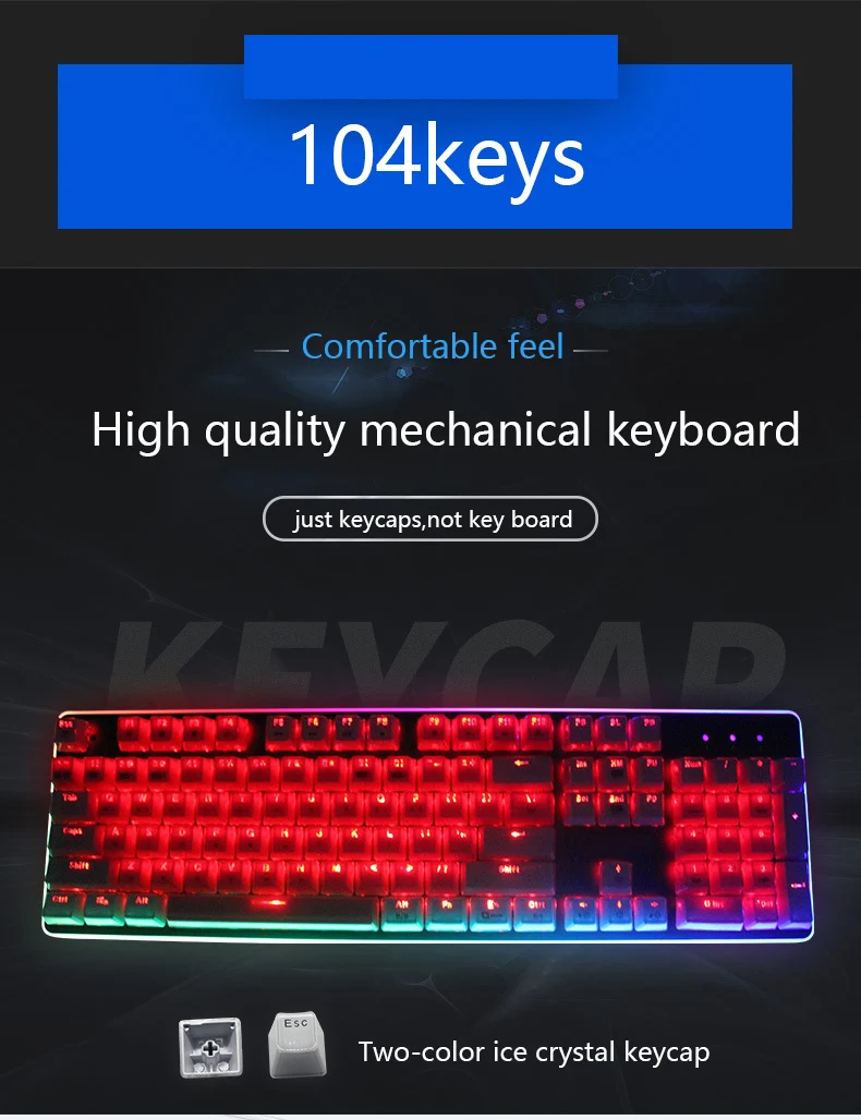 Хрустальный край дизайн ключ крышка s для Cherry MX механическая клавиатура с подсветкой 104 клавиша