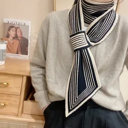 2022 new knitted scarves new design stripe luxury brand scarves winter scarves warm long thin scarves women's scarves