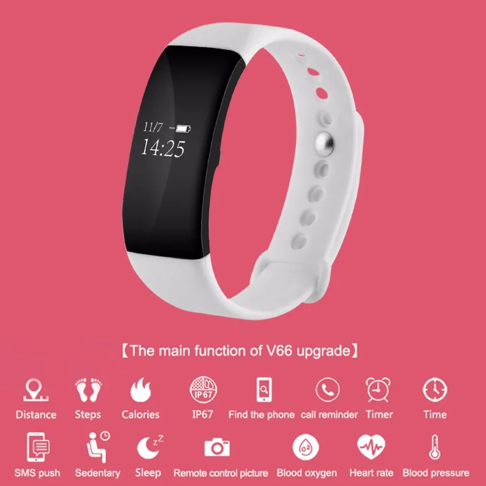 Bluetooth 4,0 Профессиональный IP67 Водонепроницаемый Heart Rate Смарт часы браслет шагомер калорий сна