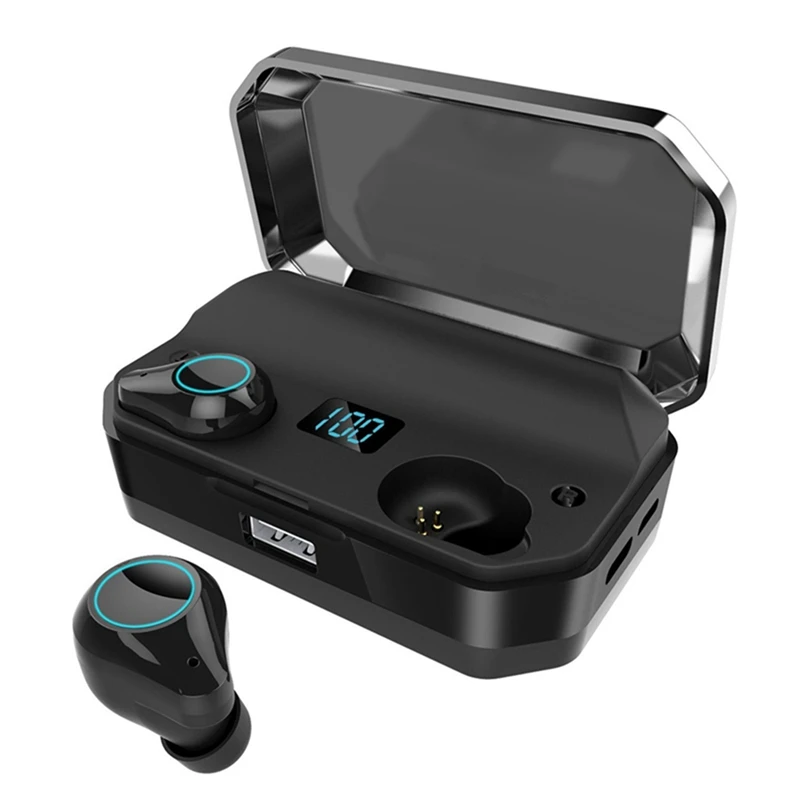 Bluetooth 5,0 наушники 9D стерео беспроводные наушники для T9 TWS IPX7 водонепроницаемый 7000 мАч светодиодный умный внешний аккумулятор держатель для телефона