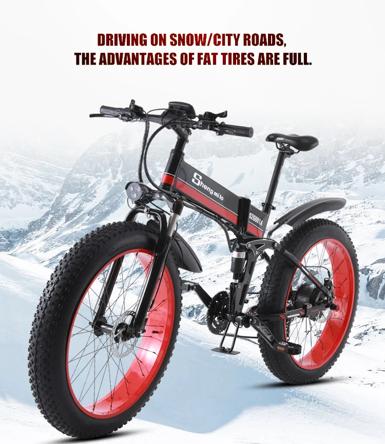 Велосипед электрический ebike 48V1000W Электрический горный велосипед электрический складной велосипед 4,0 fat tire Электрический велосипед пляж Neve Снежный велосипед