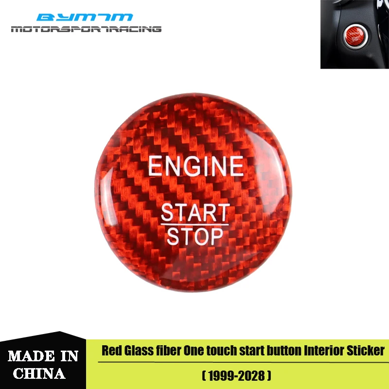 Красная наклейка из углеродного волокна с одной кнопкой для BMW G20 G21 G30 G31 G11 G12 G05 G02