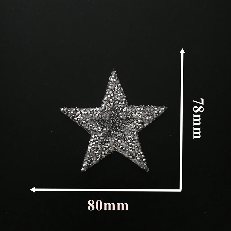 Горячая расплава стразы звезда заплатка для одежды обувь 8 см звезды бисером железа на патч значок DIY декоративные наклейки 5 шт./партия