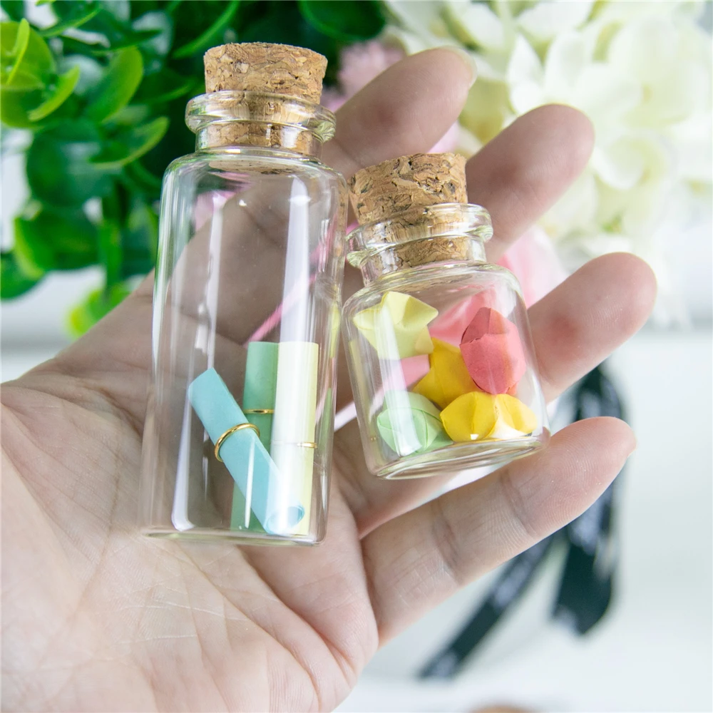 50pcs 10ml 15ml 20ml 25ml 30ml 40ml Glass Bottles with Cork Empty Bottles Jars Containers Vial Crafts Jars