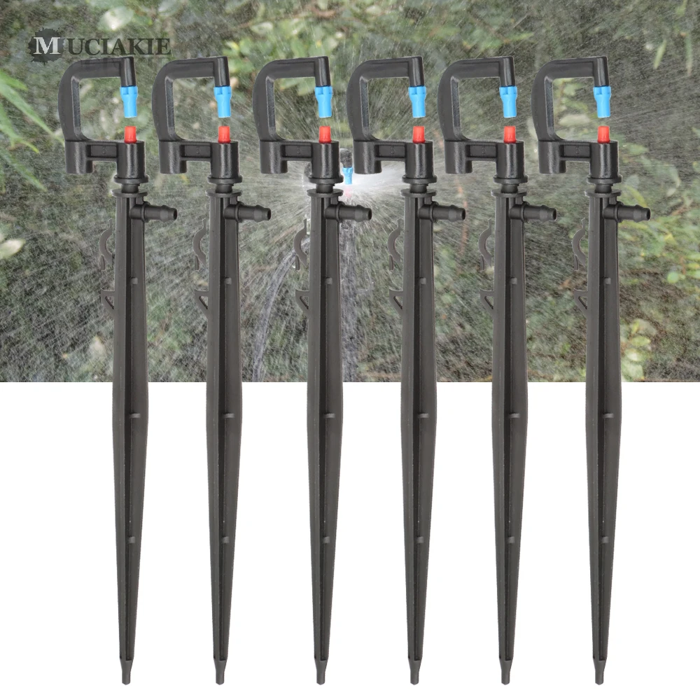 

MUCIAKIE 10PCS Garden Refraction Sprinklers on Fixed Stake 360 Degrees Watering Irrigation Refract Nozzle Misting Spray