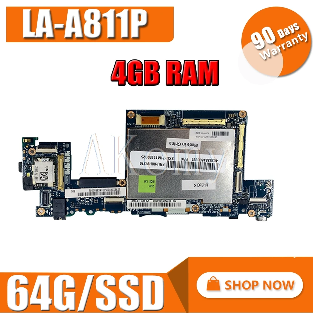 SAMXINNO ZIJI2 LA-A811P для For Lenovo ThinkPad 10 ThinkPad10 материнская плата ноутбука FRU 00HW378 W8P Z3795 4 Гб 64