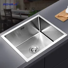 ROVATE нержавеющая сталь бар кухонная раковина одна чаша под креплением, направляющая Воронка ручной работы глубокая кухонная раковина комплект